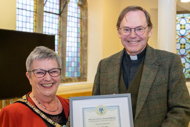 Rev Paul Scott received an award for his service to St Michael’s Church and his commitment to the wider community of Alnwick.