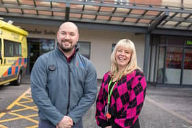 Paramedic student Phil Calcutt, and Paula Treadwell, senior lecturer and practice placement lead at the University of Sunderland.