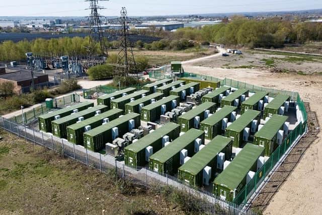 A battery storage facility similar to the design proposed by Enviromena at the Blyth site.