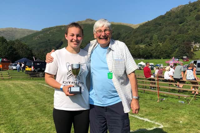 Roger Robson, with his grandaughter, Gemma, at Grasmere in 2019.