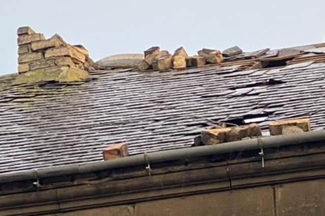 Storm damage to a roof in Northumberland.
