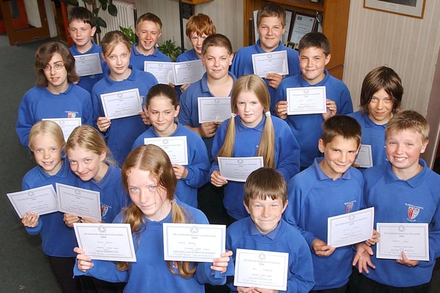 Smart pupils who took part in the Maths Challenge at Glendale Middle School in June 2004.