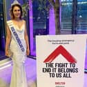 Kirsty Wright attended the Shelter spring ball wearing her sash and crown with pride.