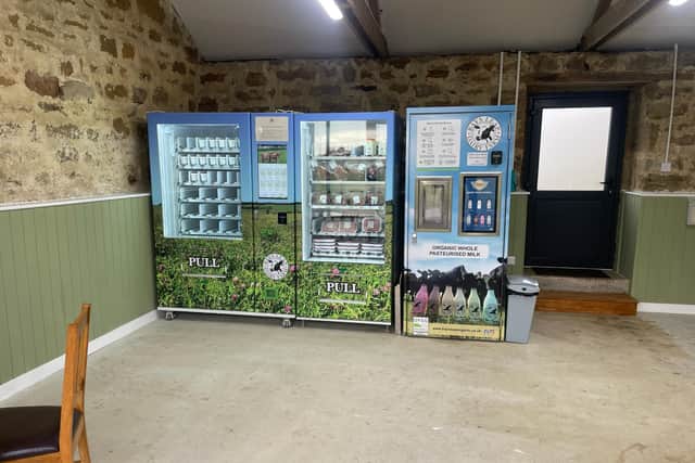 The new vending machines will sell fresh chilled products such as beef, butter and milkshakes.
