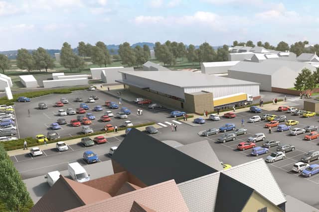An artist impression of how the new Aldi store will look in Bedlington.