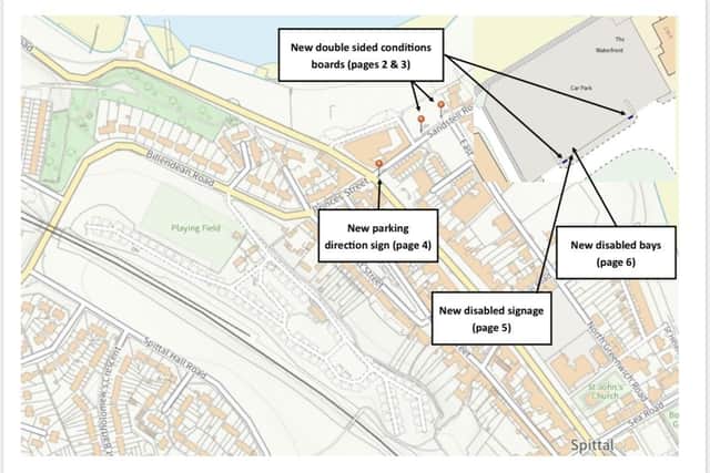 A map showing the improvements that are planned for Sandstell Road Car Park.