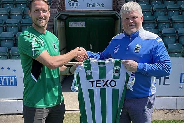 Jon Shaw with Graham Fenton after joining the club as assistant manager in June. (Photo by Blyth Spartans)