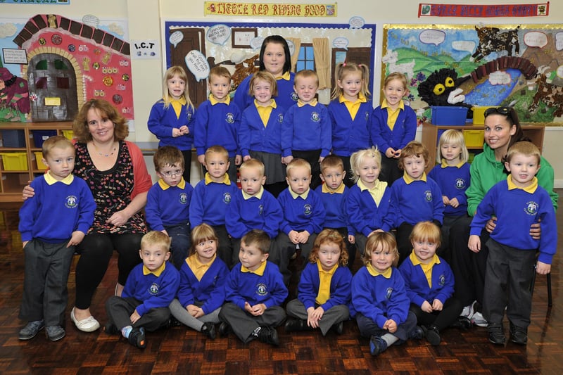 The morning nursery group at St Michael's First School, Alnwick, in 2012.