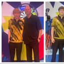Berwick Darts Academy players with Raymond van Barneveld.