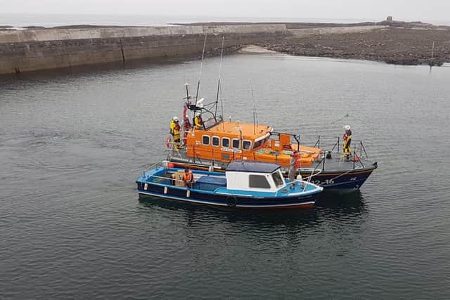Seahouses All Weather Lifeboat towed the fishing boat to safety.