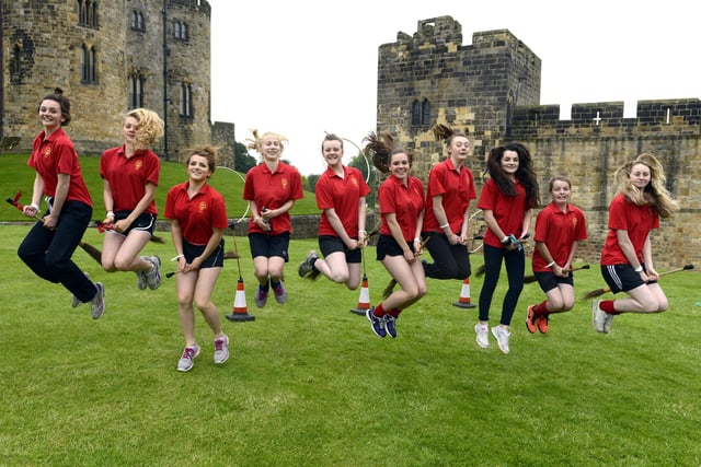 Duchess's High School pupils learn to fly their broomsticks.