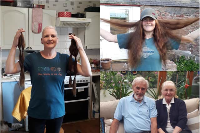 Allison Swan had her hair shaved off to raise funds for the Great North Air Ambulance which helped her parents, Derek and Anne Fairnington, after they were involved in a car crash on the A697.