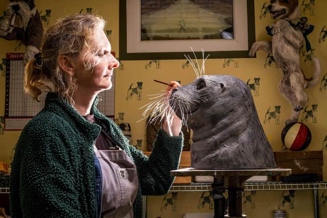 Mandy Bryson making a prop for Bamburgh Castle's Enchanted Kingdom. Picture: Charlotte Graham