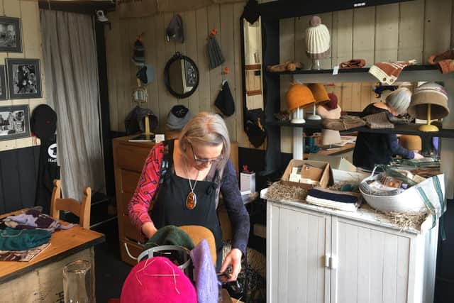 Heather Haswell at work inside the shop. Picture by Canon Alan Hughes.