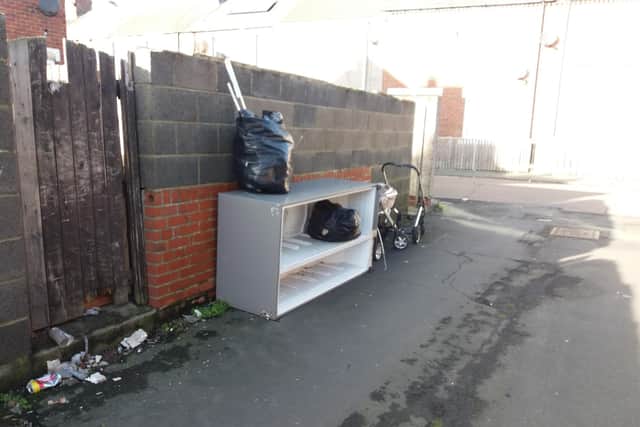 Some of the mixed household waste including a freezer and a pram dumped by Leanne Campbell.