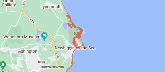 by 2050, areas of Newbiggin-by-the-Sea is expected to have disappeared.