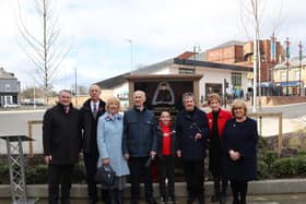 Left to right is Sir Alan Campbell MP for Tynemouth, Thomas Brown’s nephew Andrew Miller, Thomas Brown’s niece Lynn Melville, Thomas Brown’s brother Norman Brown, Thomas Brown’s great nephew Thomas Goicechea, Thomas Brown’s sister Nancy Goicechea, Elected Mayor of North Tyneside Dame Norma Redfearn DBE, North Tyneside MP Mary Glindon.