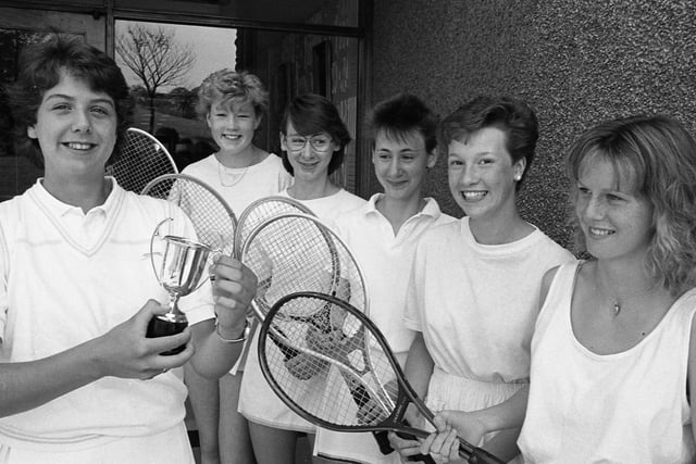 The Duchess's High School in Alnwick under 16 tennis team in June 1986.