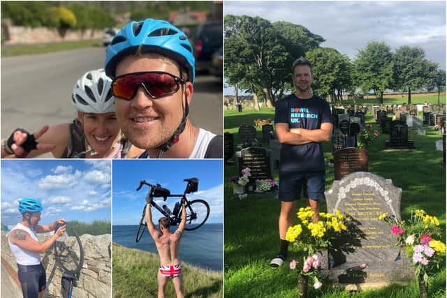 Paul Carrauthers has raised over £4,000 for Bowel Research UK after a 400-mile bike ride from Leeds to Berwick and back.
