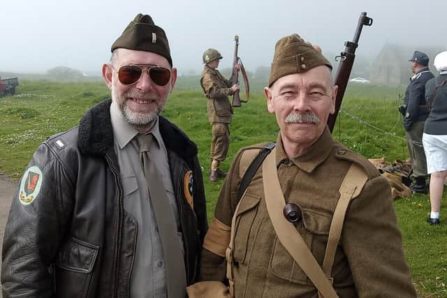 Two of the Cresswell at War day volunteers.