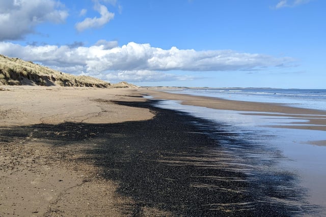 Coal washed up on the beach at Druridge Bay by Gill Battye.