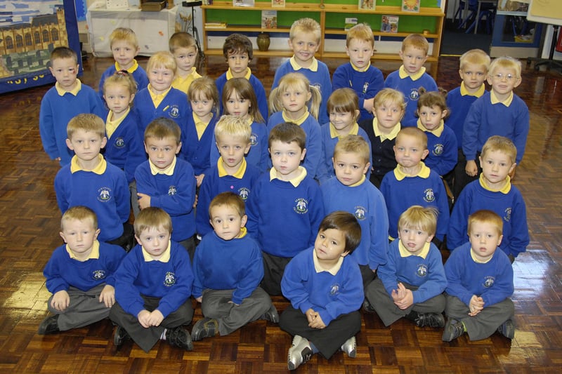 New starters at St Michael's First School, Alnwick, in September 2007.