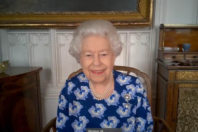 The Queen on a video call with RVS volunteers. Picture: Buckingham Palace