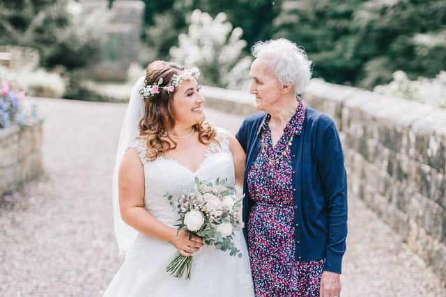 Kooked North founder Laura Hardy-Rochester, pictured with her grandma, Marjorie Tait, on her wedding day.