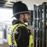 A picture of the knife arch in operation at South Shields Interchange. Picture: Northumbria Police.