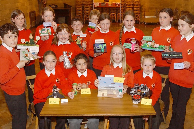 Easter egg competition winners at Duke's Middle School, Alnwick, in March 2004.