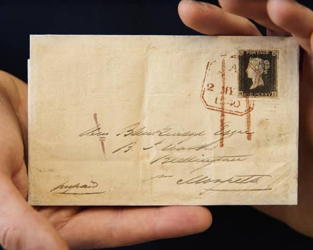 The envelope was posted to Wm Blenkinsop Esquire, B I Works, Bedlington, Nr. Morpeth. (Photo by Sotheby's)