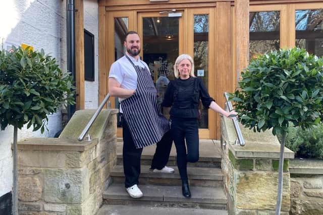 Adam Westgarth and Clair Potts, head chef and general manager at The Northumberland Arms, Felton.