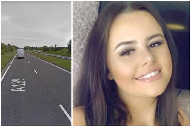 Teegan Waters, 20, died in a car accident on the A189.