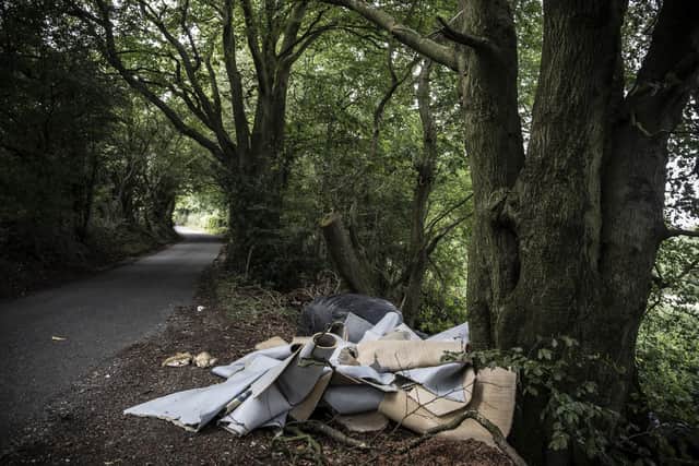 An estimated £275,000 of Northumberland County Council funds was spent to clean up fly tipped waste (pictured elsewhere) in 2023. (Photo by Dan Kitwood/Getty Images)