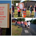 Strike action outside the Royal Mail depot in Alnwick.