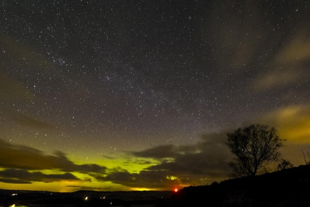 Aurora over Corby Crags.