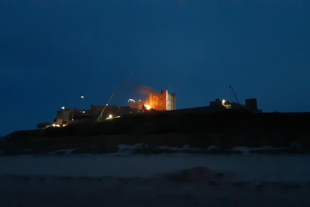 A fire takes hold at Bamburgh Castle.