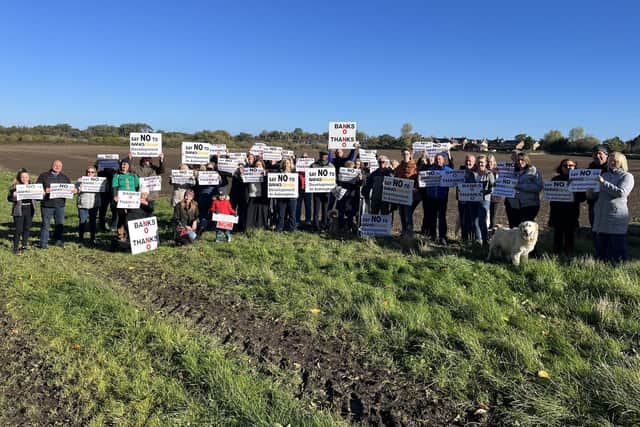 Objectors to the plans protested at the Wansbeck Road site after the planning application was submitted. (Photo: Submitted)