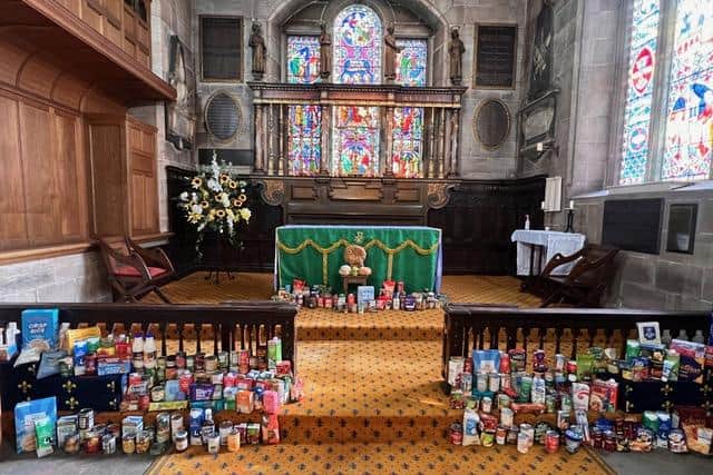 The food items donated by Holy Trinity First School were given to Berwick Food Bank. Picture by Berwick Parish Church.