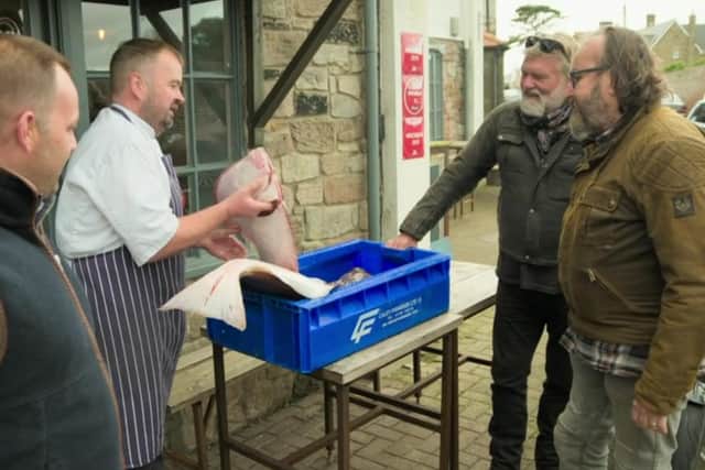The Hairy Bikers at The Potted Lobster in Bamburgh. Picture: BBC