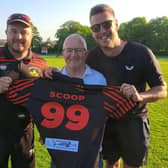 Cricket writer Brian Bennett was presented with his own club top at the weekend in recognition of the work he does for Ashington Cricket Club. Picture: Dale Ross
