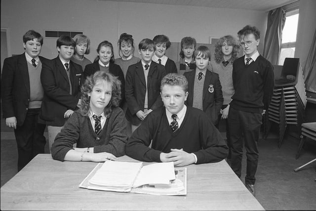 The Duchess's High School charities week committee in 1987.