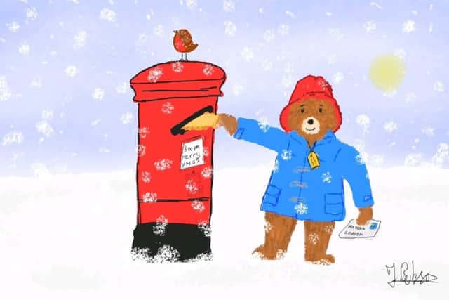 Tracey Robson's Paddington Bear themed Christmas cards are helping the Davidson family's fundraising.