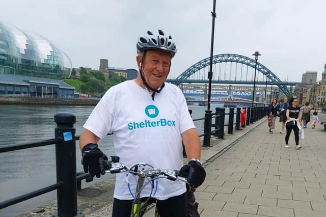 Peter Tracey, who is taking part in the Great North Bike Ride in aid of ShelterBox.