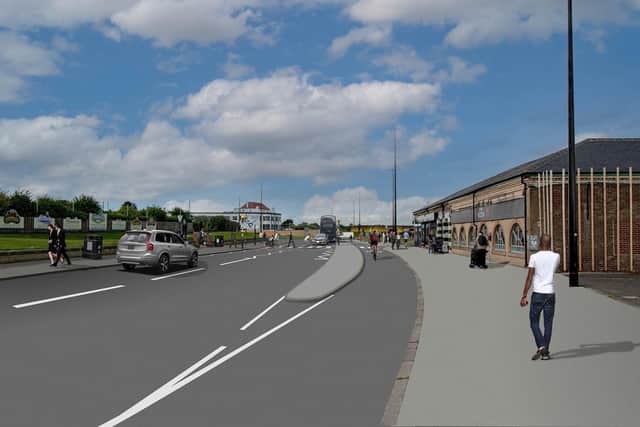An artist's impression of how cycle lane will look. (Photo by North Tyneside Council)