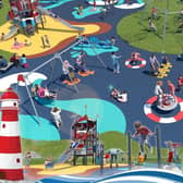 An artist impression of the proposed play area design.