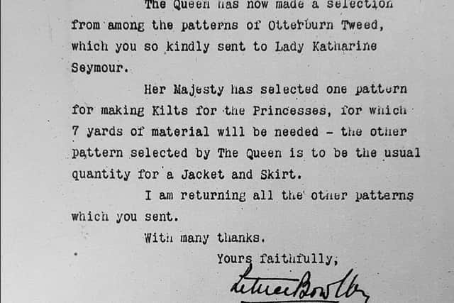 The letter sent on behalf of the Queen Mother, Princesses Elizabeth, and Margaret.