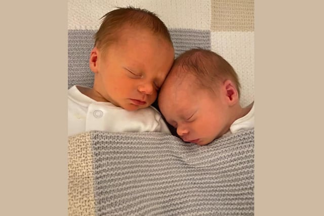 Dalton and Jenson, age 3 weeks, making sure they get a good night's sleep before Santa comes ...