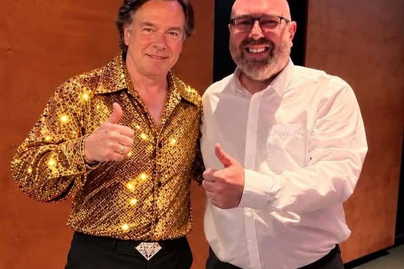 Cullercoats Crescent Club Secretary Jamie Baker with Gary Ryan in Sunderland this week.