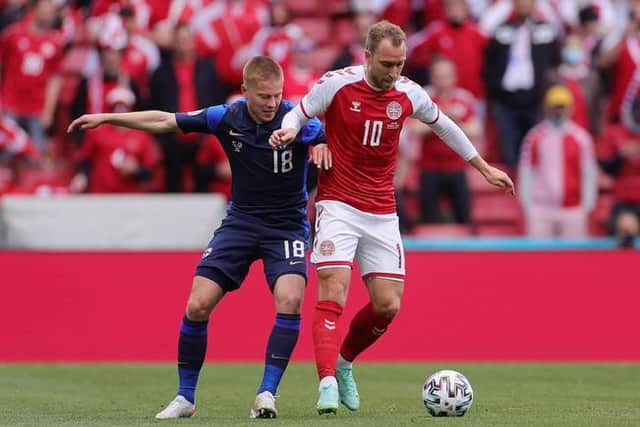 Christian Eriksen who suffered a cardiac arrest while playing for Denmark in Euro 2020.